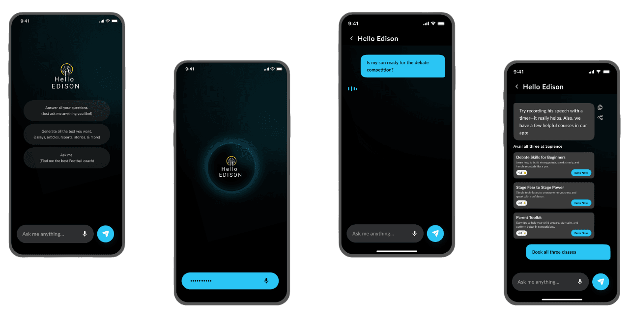 Hello Edison app screenshot - main interface